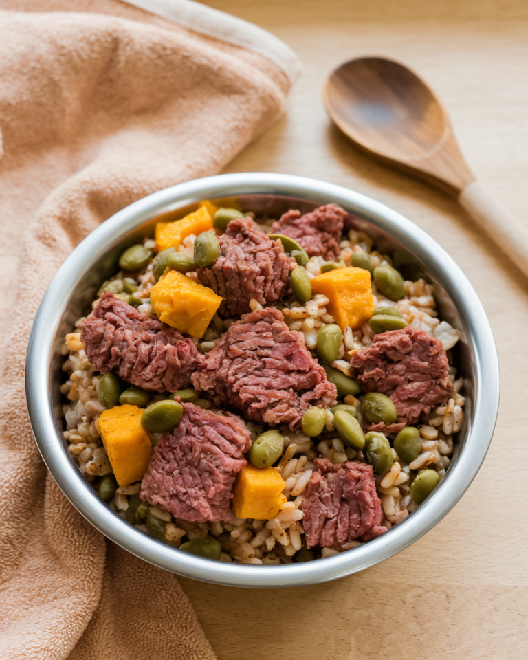 Beef, Pumpkin, and Green Bean Dog Dinner 3