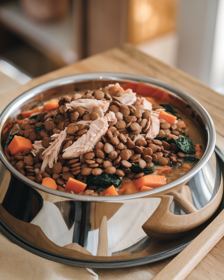 Lentil and Chicken Slow Cooker Dog Food Recipe